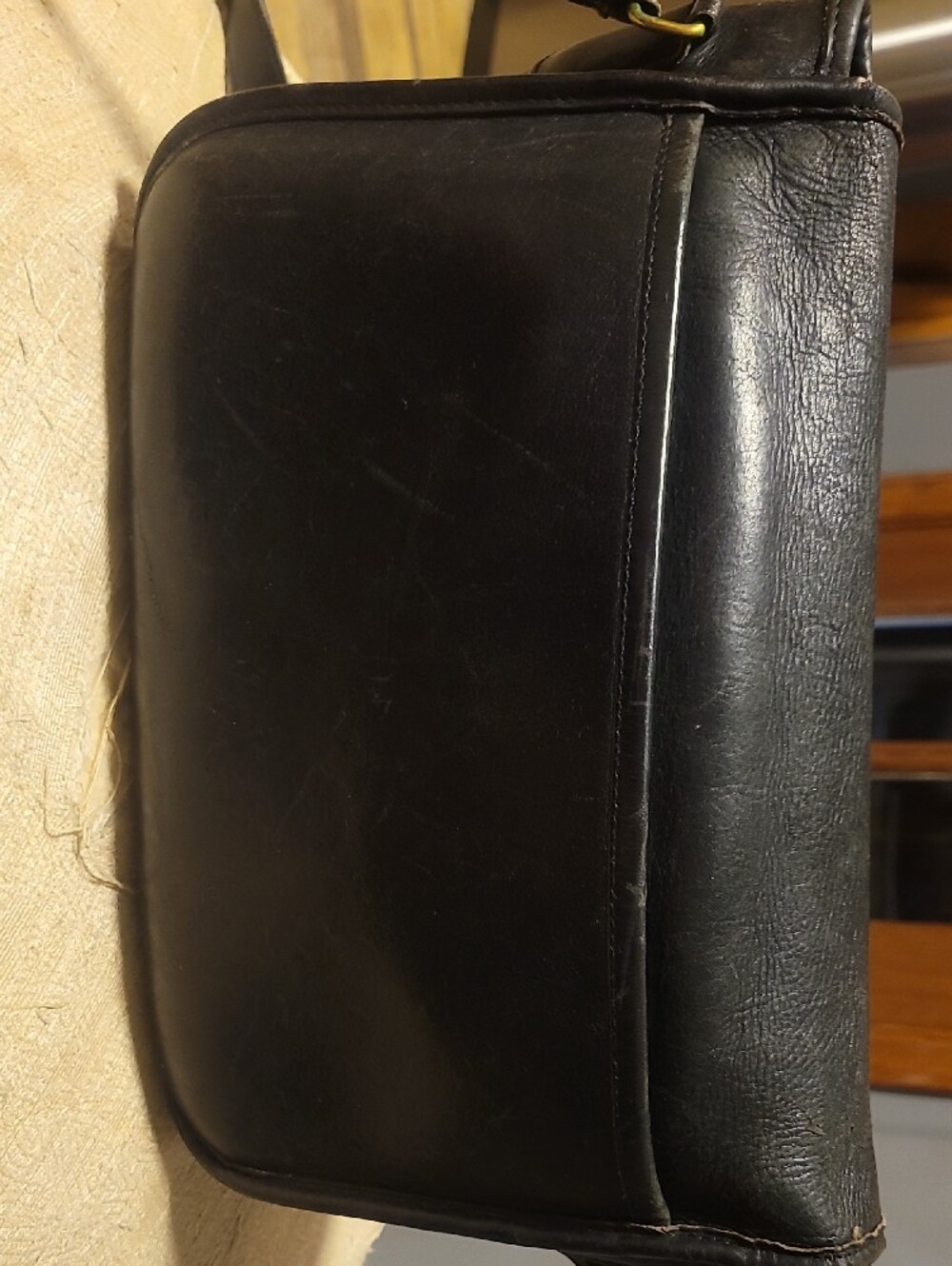 Coach Black Leather Turn-Lock Crossbody Bag - Picture 6 of 9